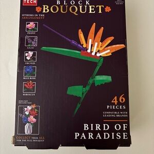 Block Bouquet Bird of Paradise - Green and Orange